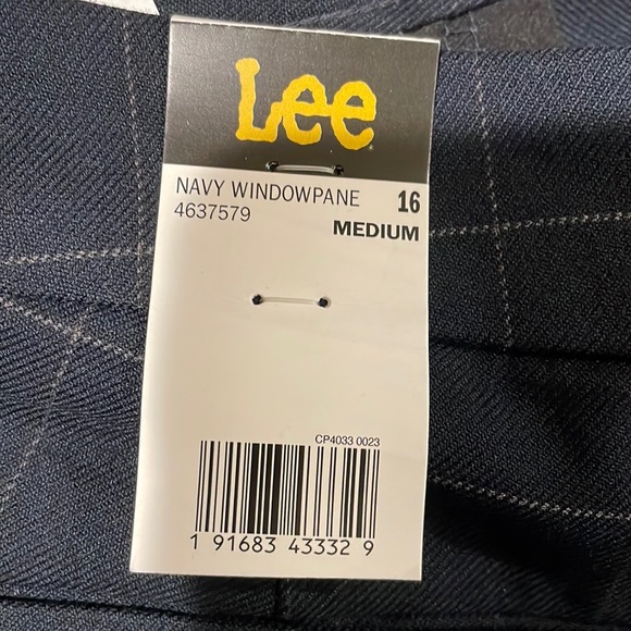 Lee Navy Windowpane Relaxed Fit Straight Leg Pants NWT 16 - Picture 3 of 15